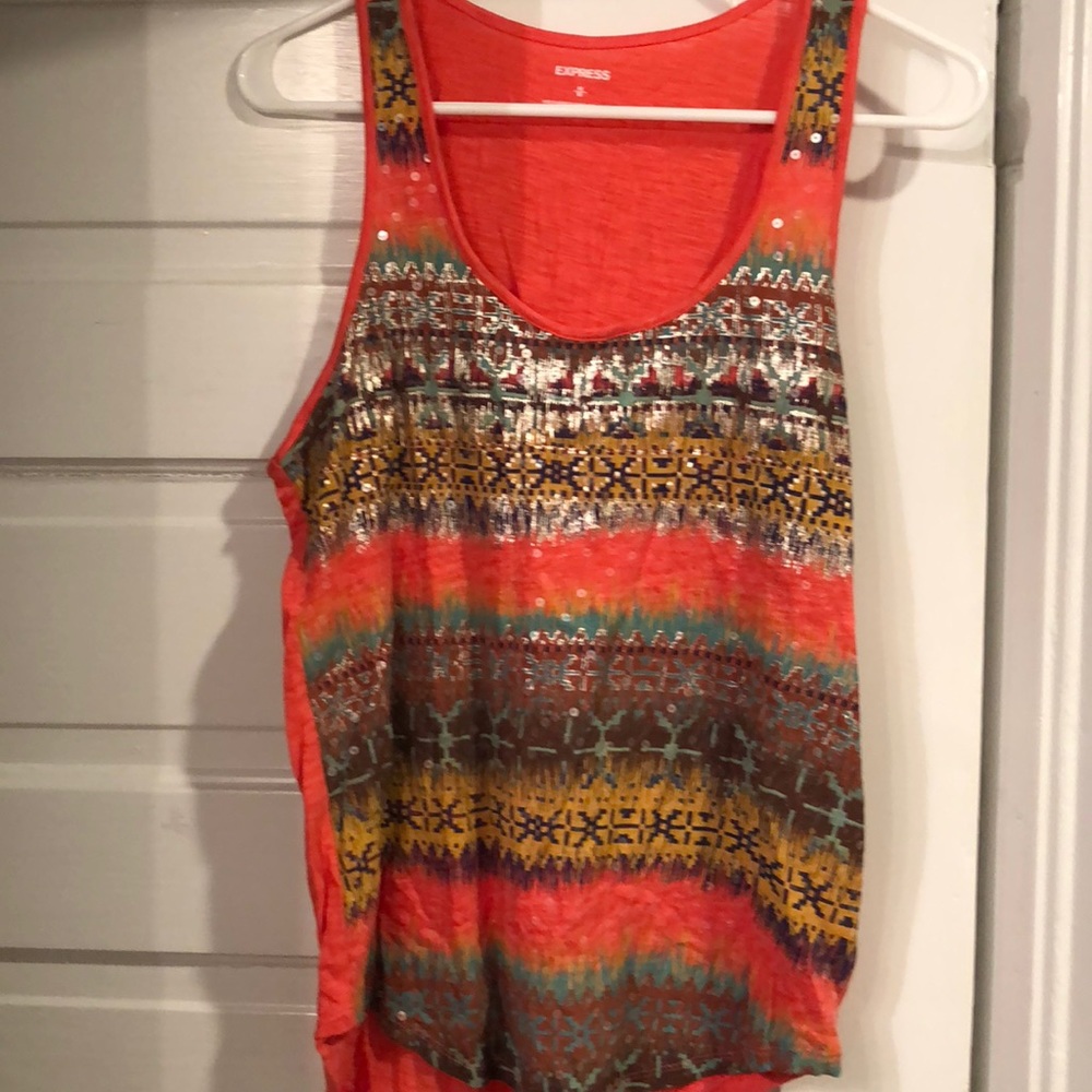 Express Orange Beaded tank size medium